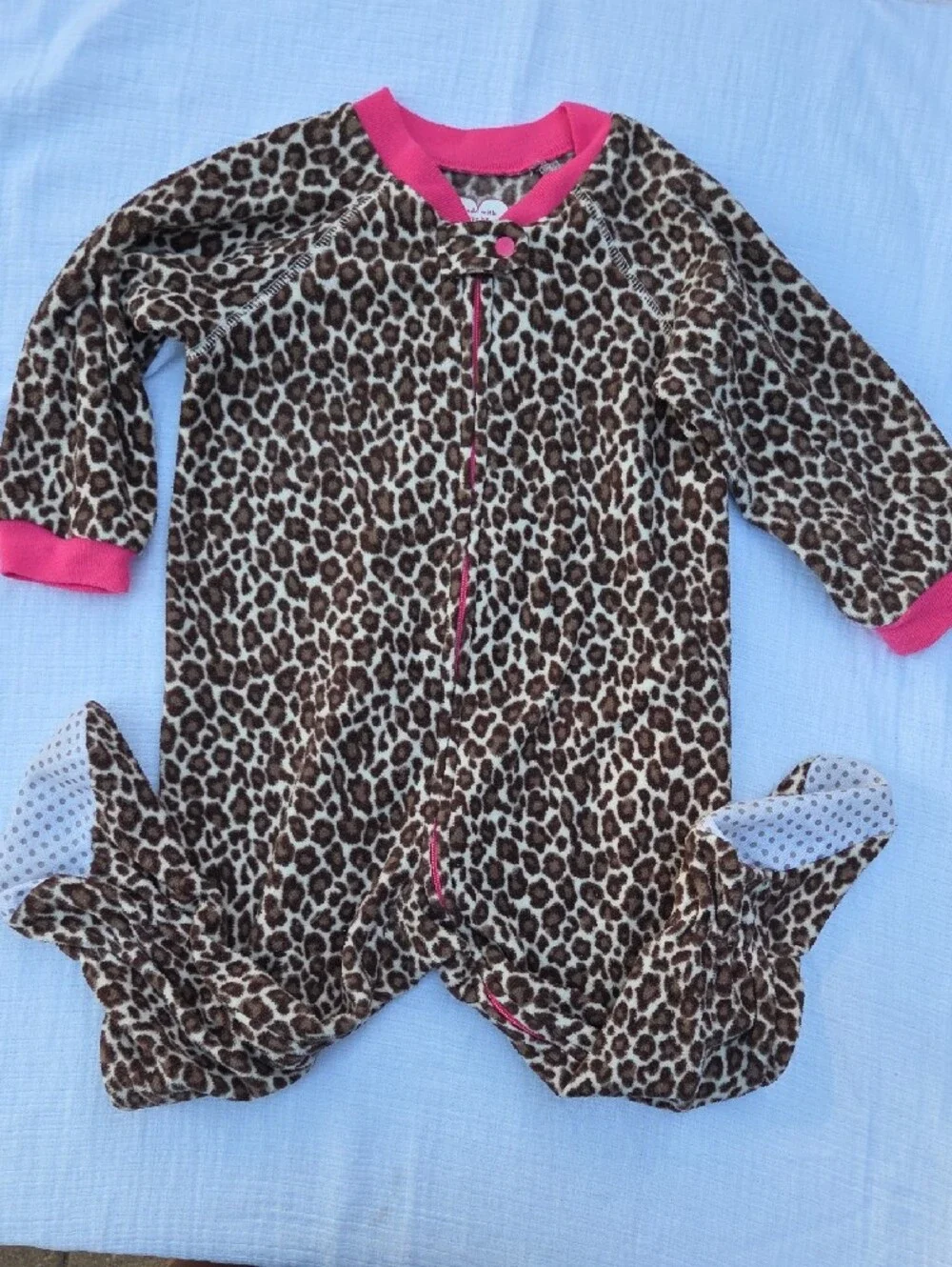 Place Girls' Neon Coral & Pink Striped and Leopard Print One-Pieces